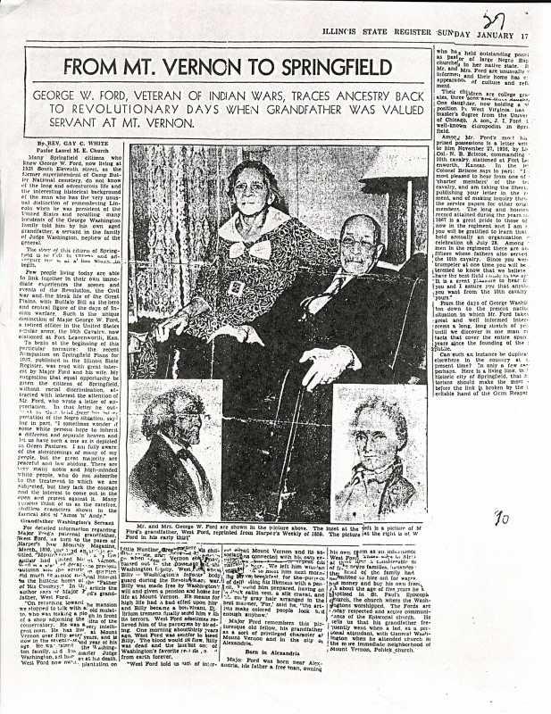 Newspaper Article on Maj. George Ford