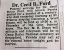 Dr. Cecil Bruce Ford funeral announcement (short)