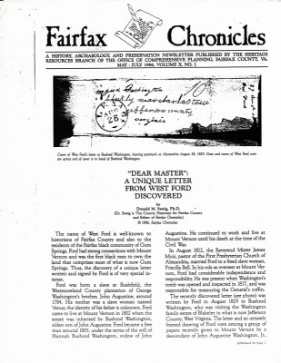 Article, Fairfax Chronicles